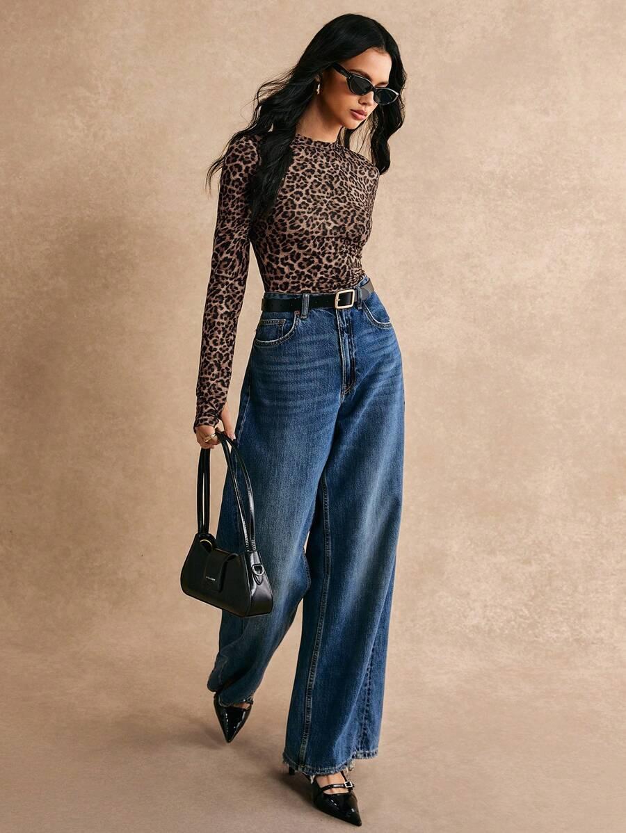 BLUZKA DŁUGI RĘKAW animal print