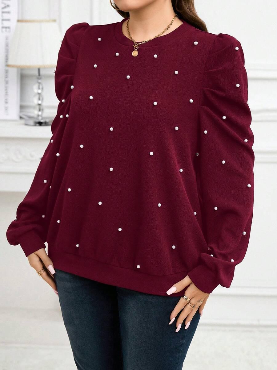 ELEGANCKA BLUZA DAMSKA Z PEREŁKAMI