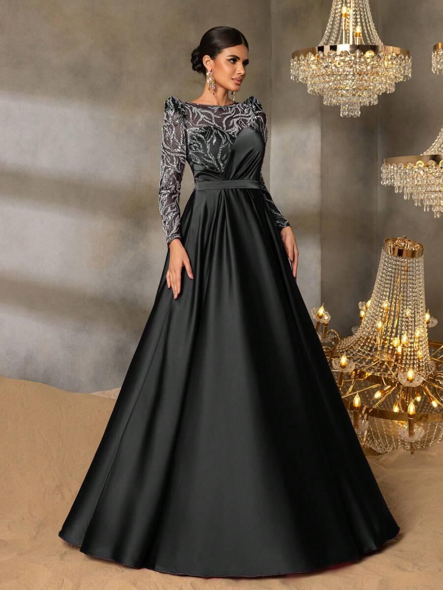czarna maxi sukienka
