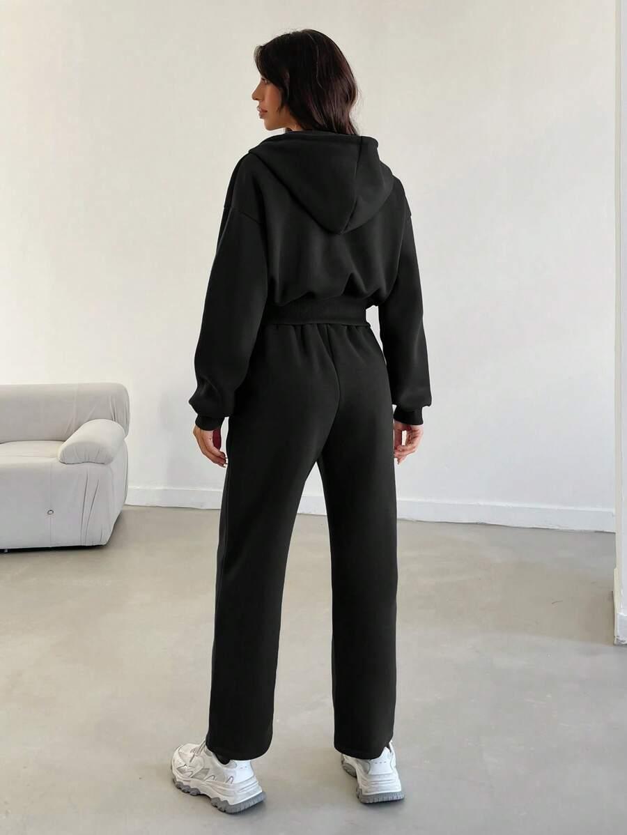 CZARNY KOMPLET DRESOWY BLUZA SPODNIE