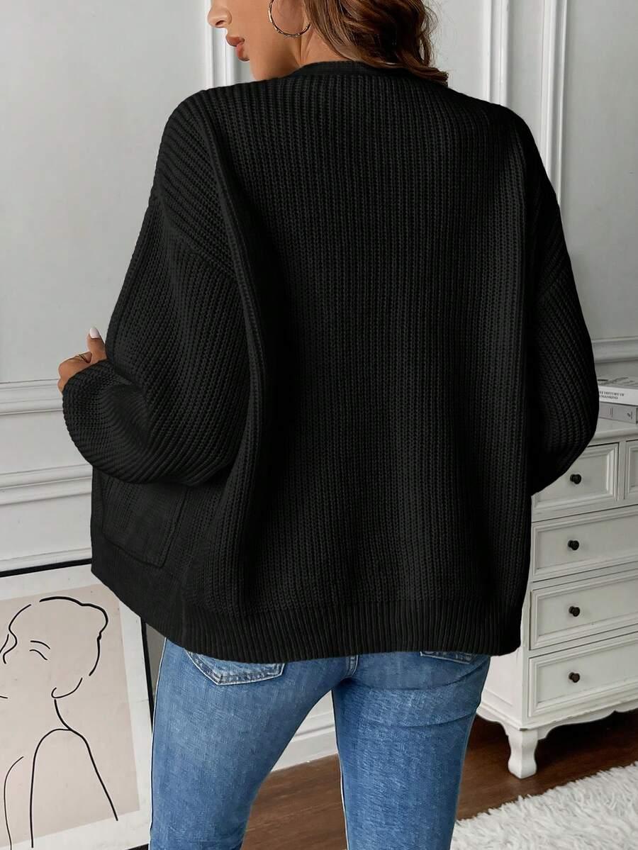 czarny sweter kardigan 