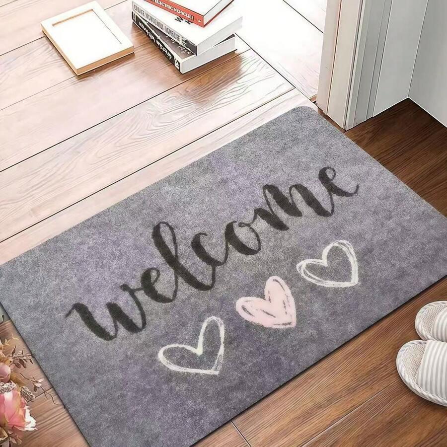 szara wycieraczka napis welcome