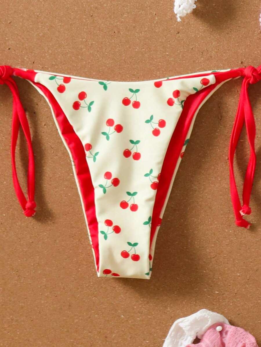 TRZYCZĘŚCIOWY KOMPLET BIKINI  wisienki