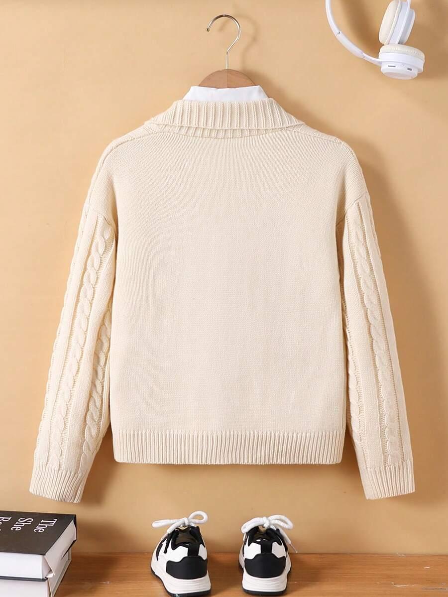 BEŻOWY SWETER GUZIKI