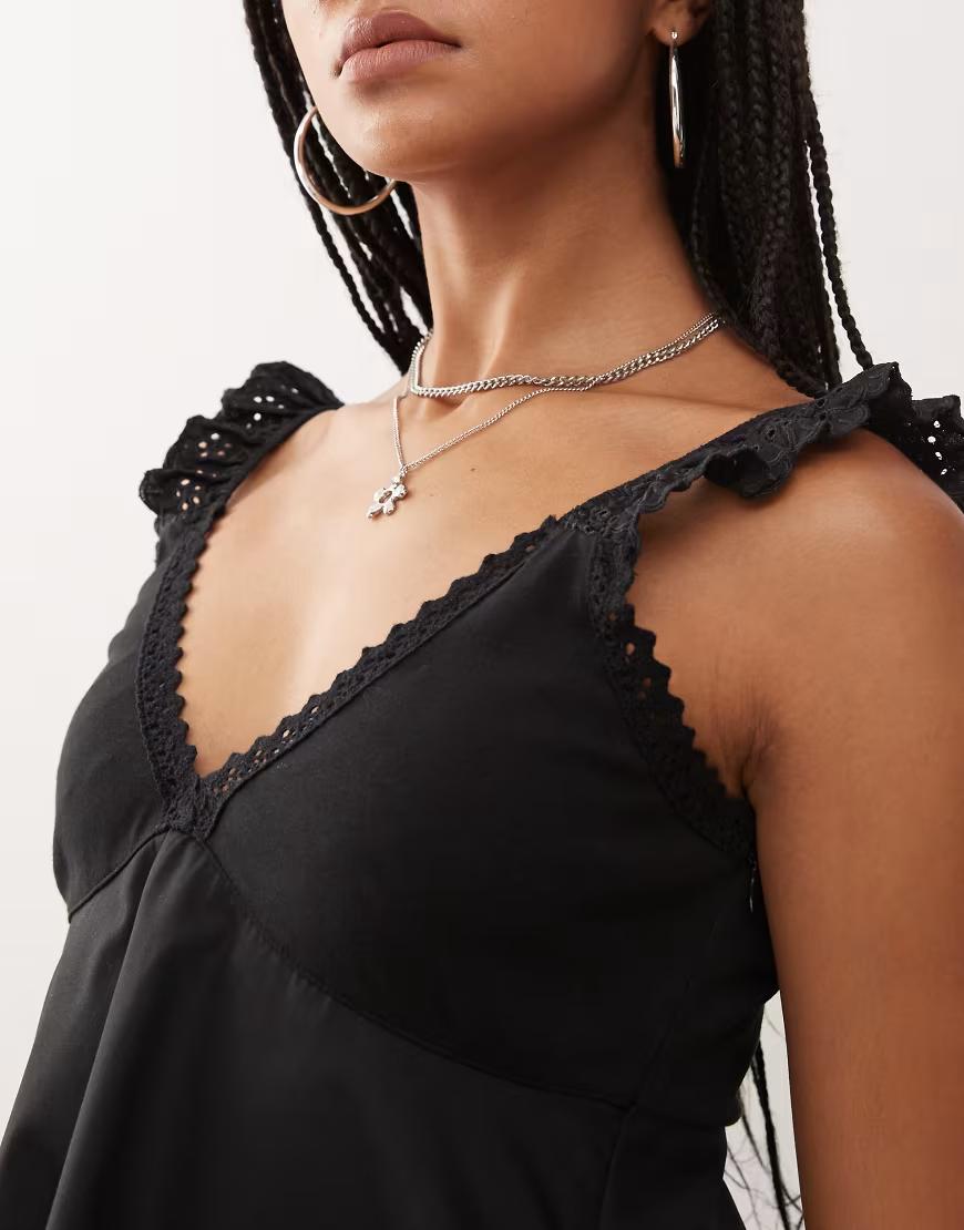czarny top v-neck