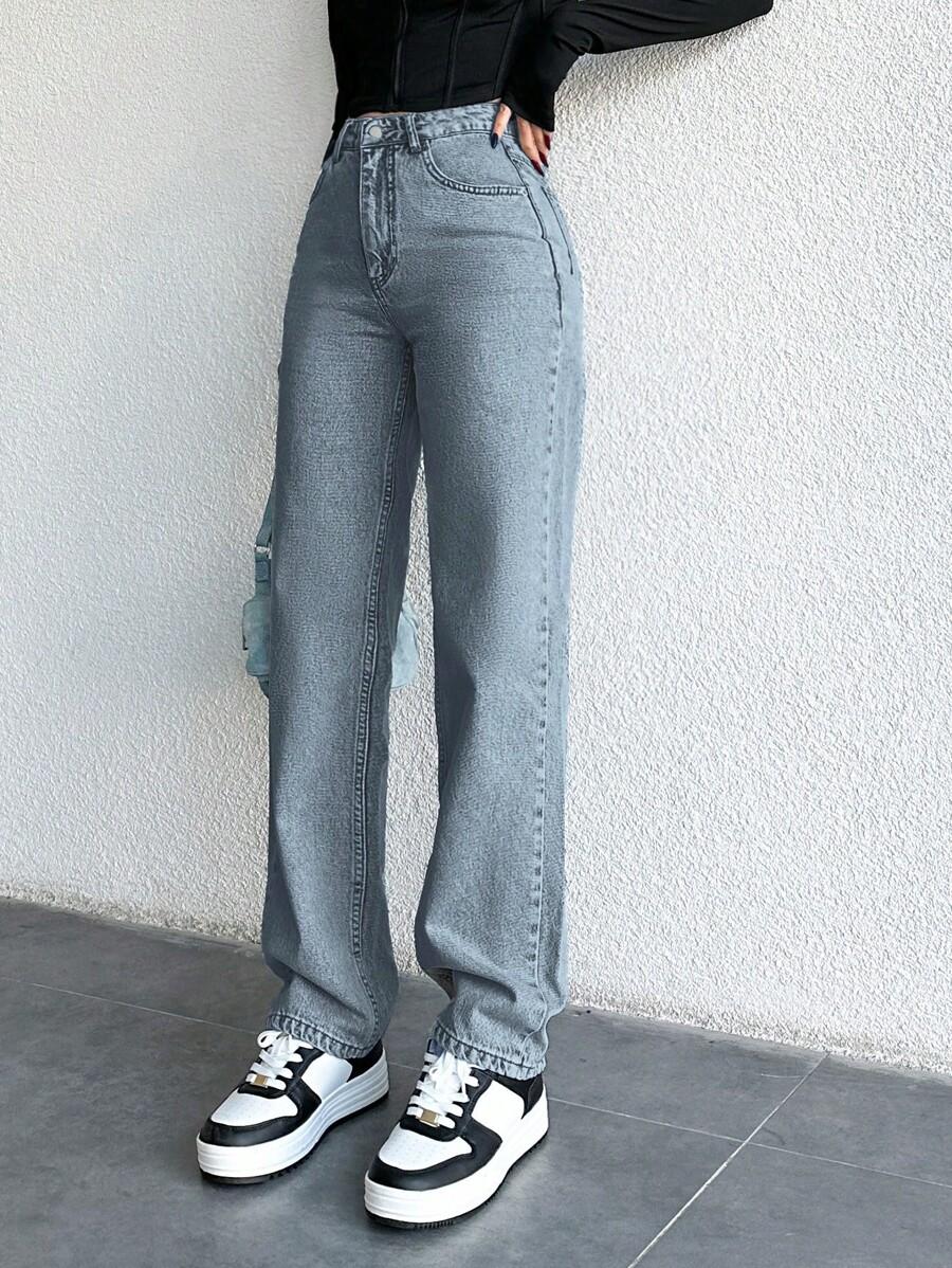 SPODNIE JEANS PROSTA NOGAWKA 