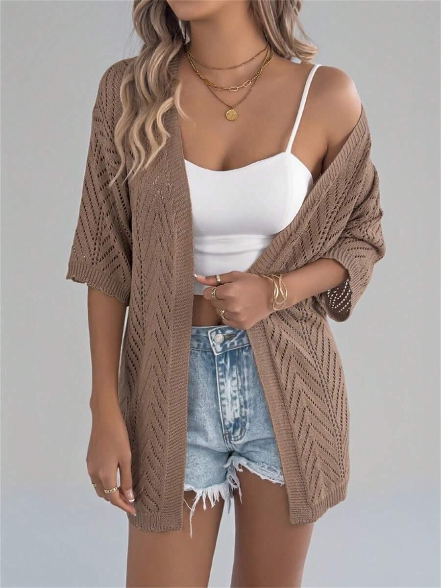 brązowy sweter narzutka
