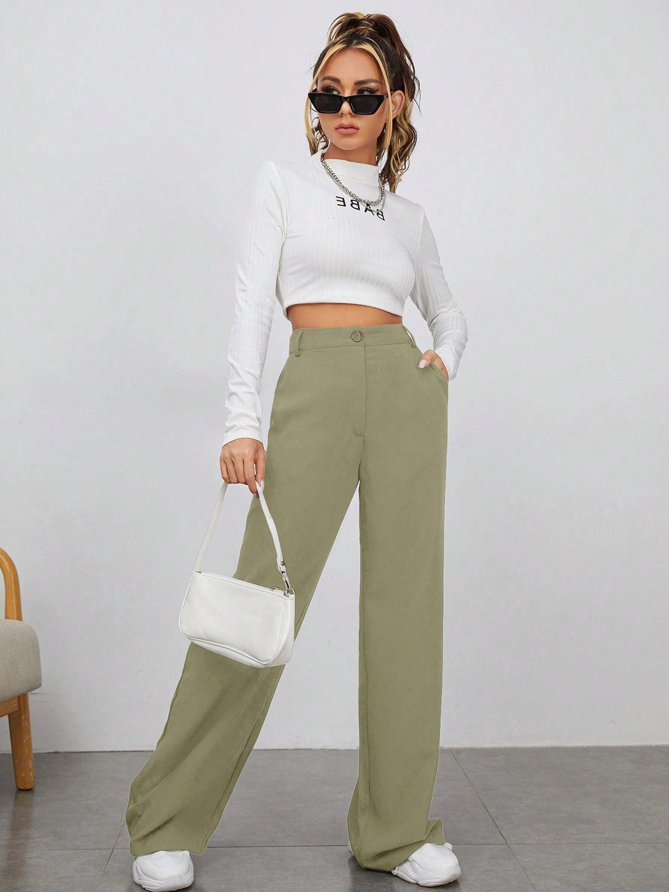 ZIELONE SPODNIE CASUAL 