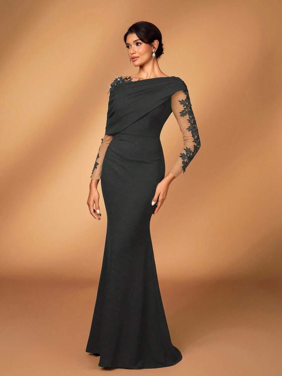szara maxi sukienka