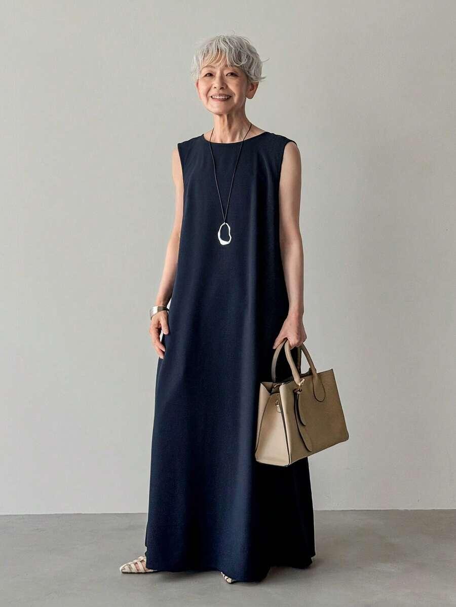 ELEGANCKA MAXI SUKIENKA WIECZOROWA Z PROSTYM DEKOLTEM 
