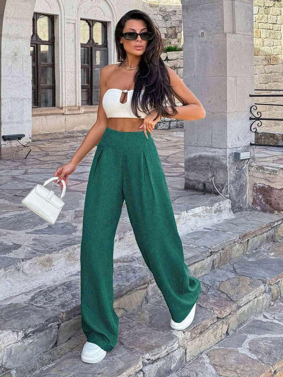 zielone spodnie casual