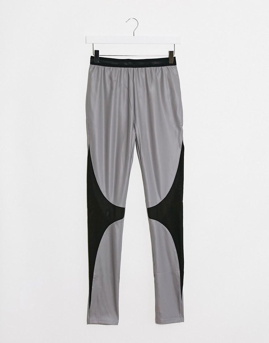 legginsy imitacja skóry łączenie