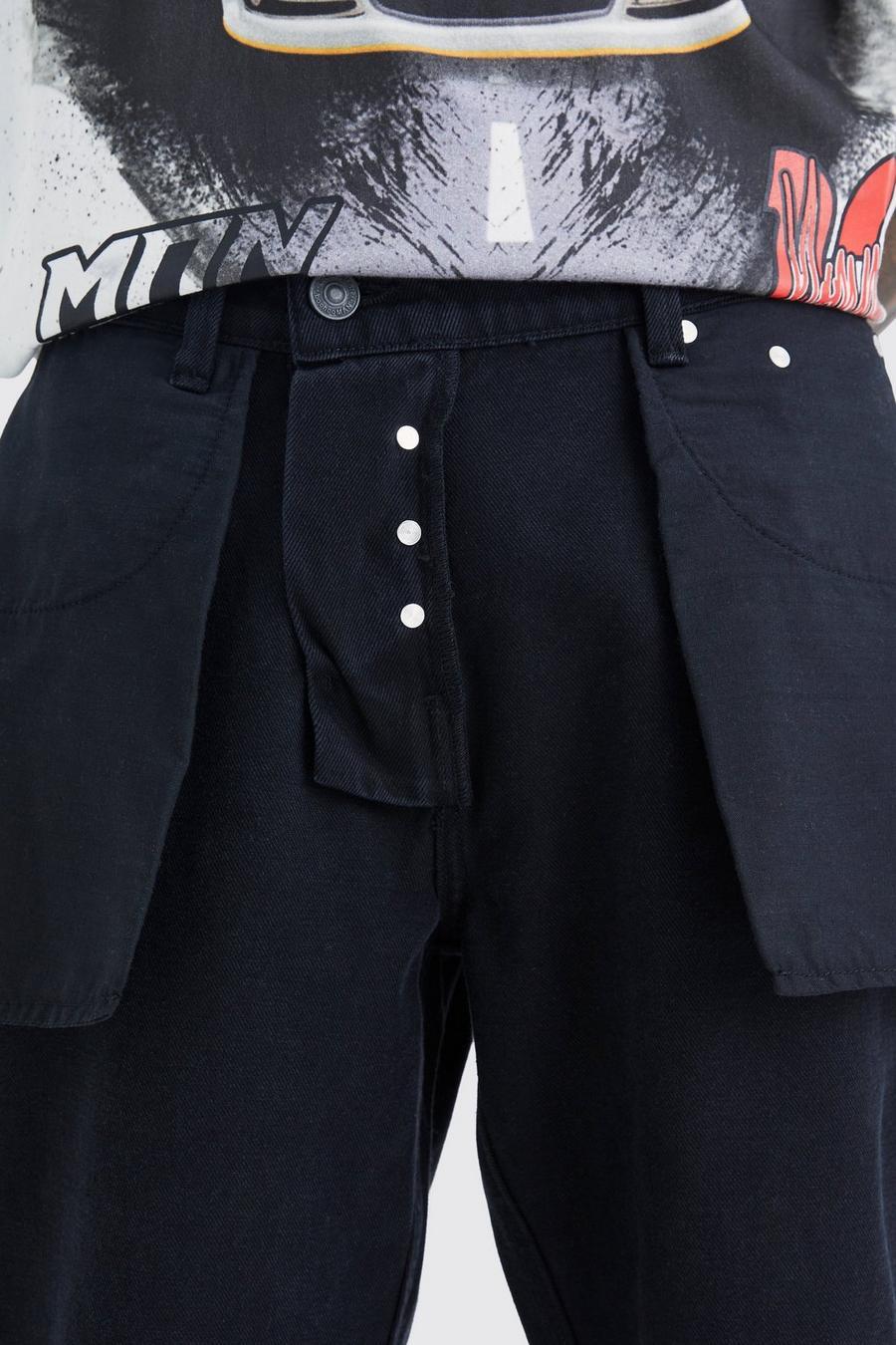 spodnie Inside-out effect relaxed fit kieszenie guziki