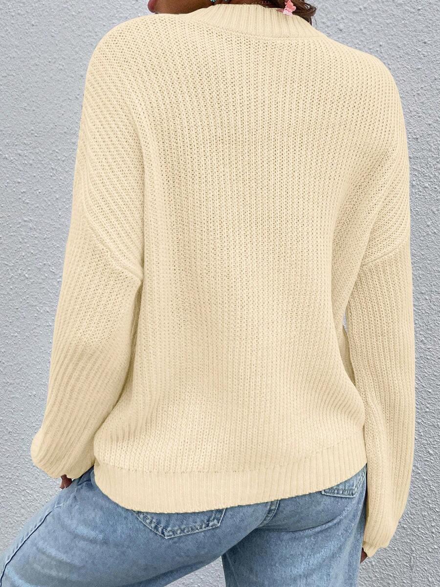 kremowy sweter dzianina