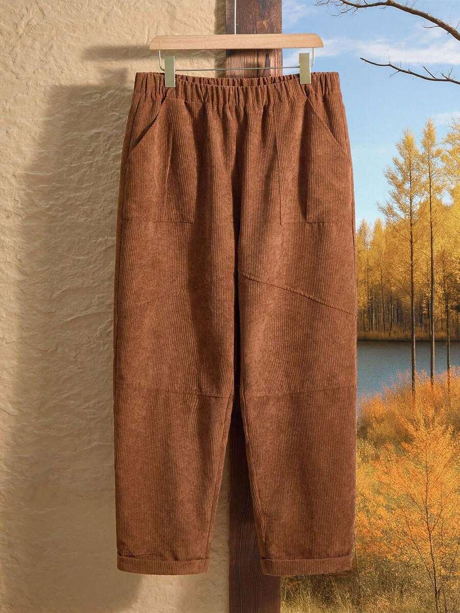 BRĄZOWE SPODNIE CASUAL