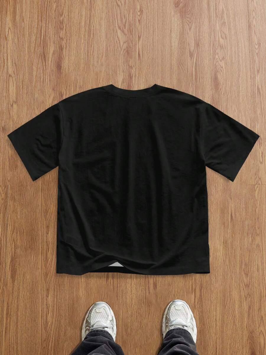czarny t-shirt nadruk