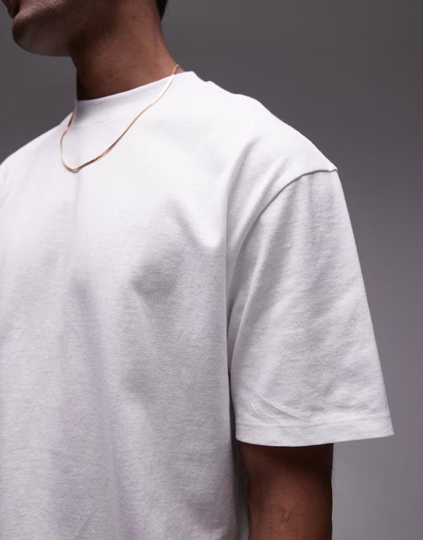 BIAŁY KLASYCZNY T-SHIRT OVERSIZE