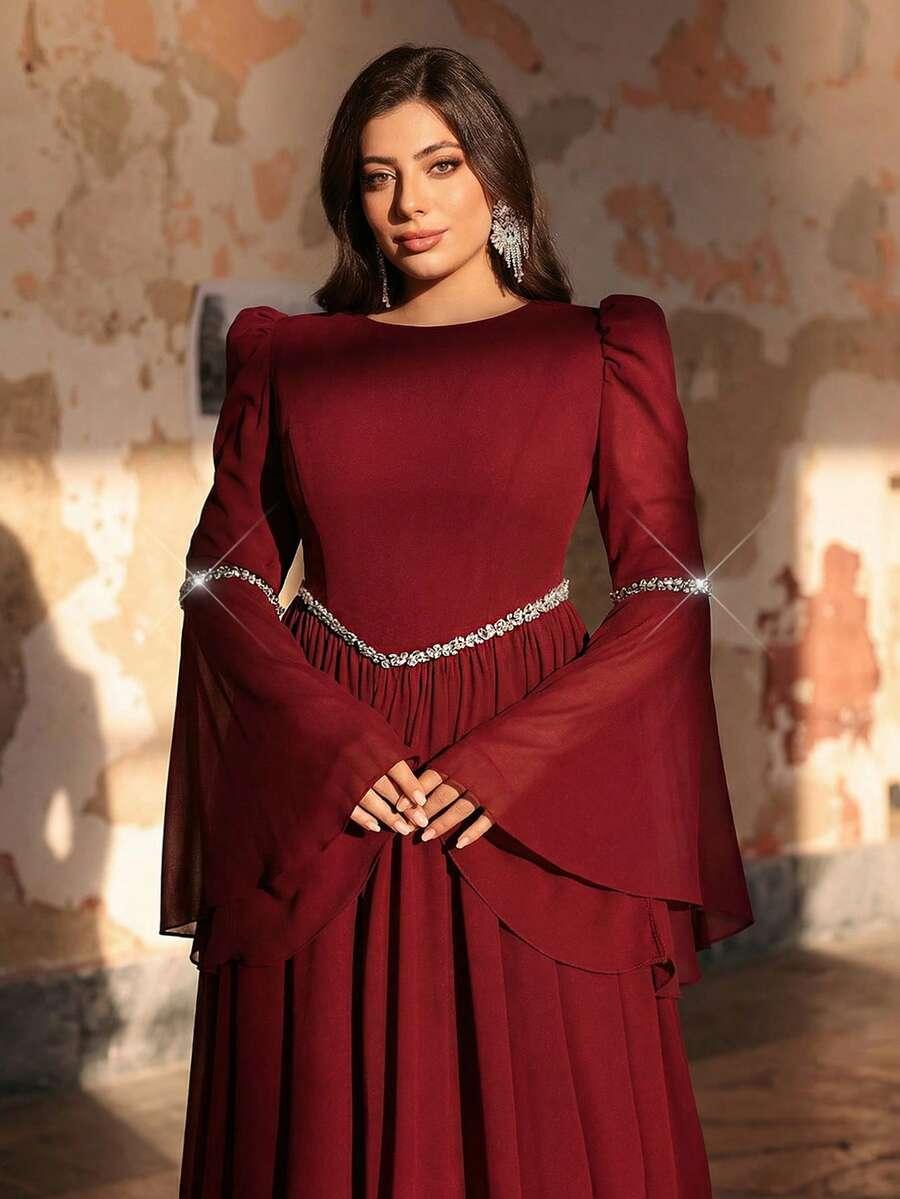 CZERWONA MAXI SUKIENKA