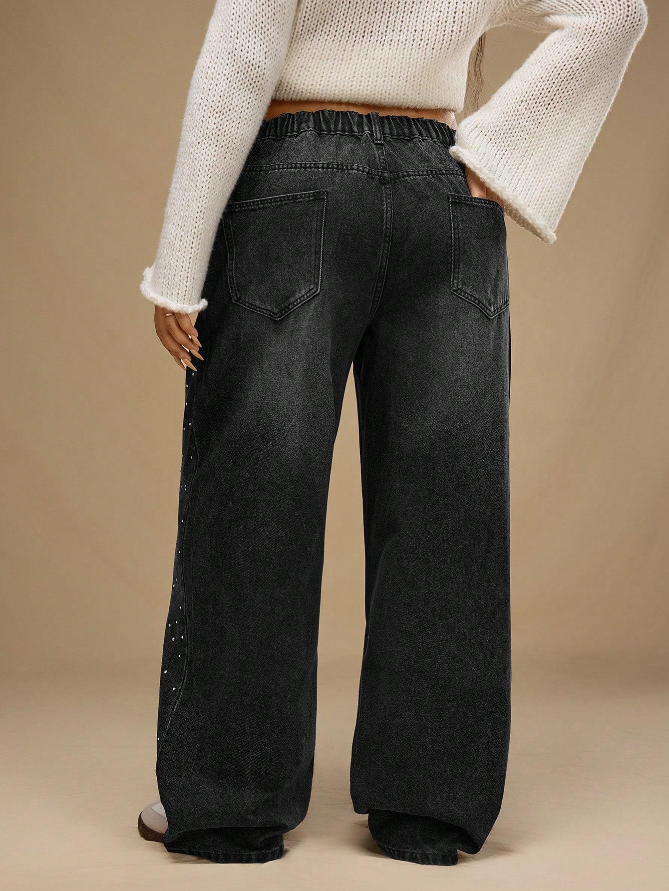 SPODNIE JEANS ZDOBIENIE