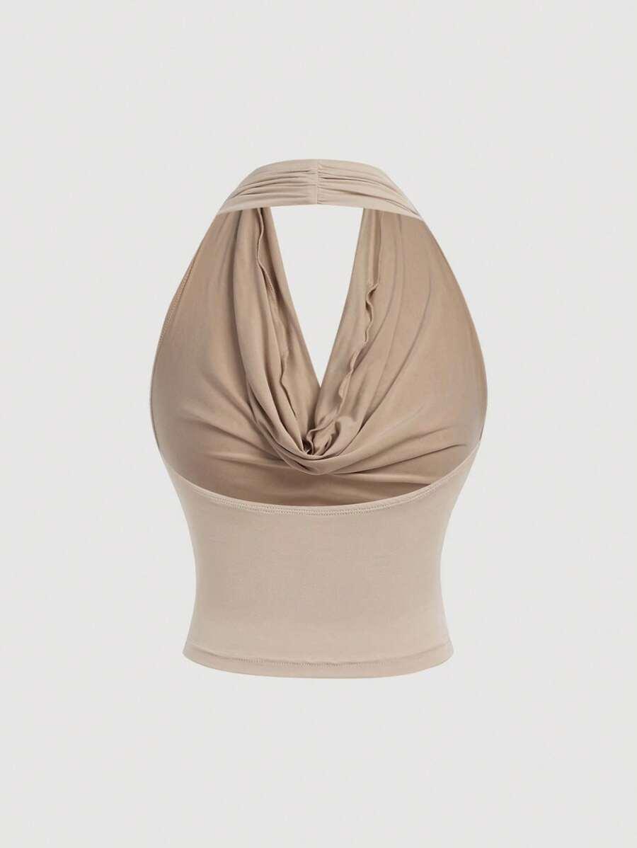 BEŻOWY TOP CASUAL