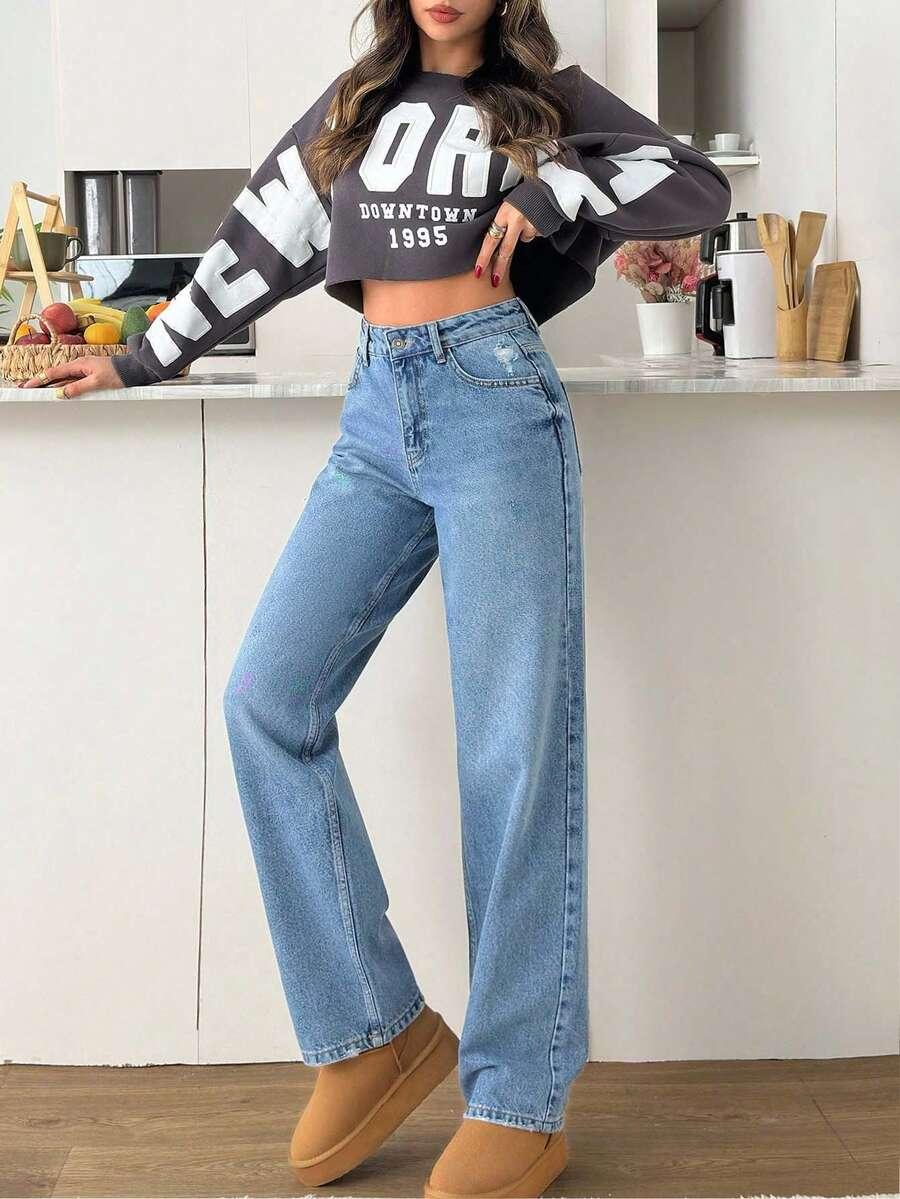 NIEBIESKIE SPODNIE JEANS