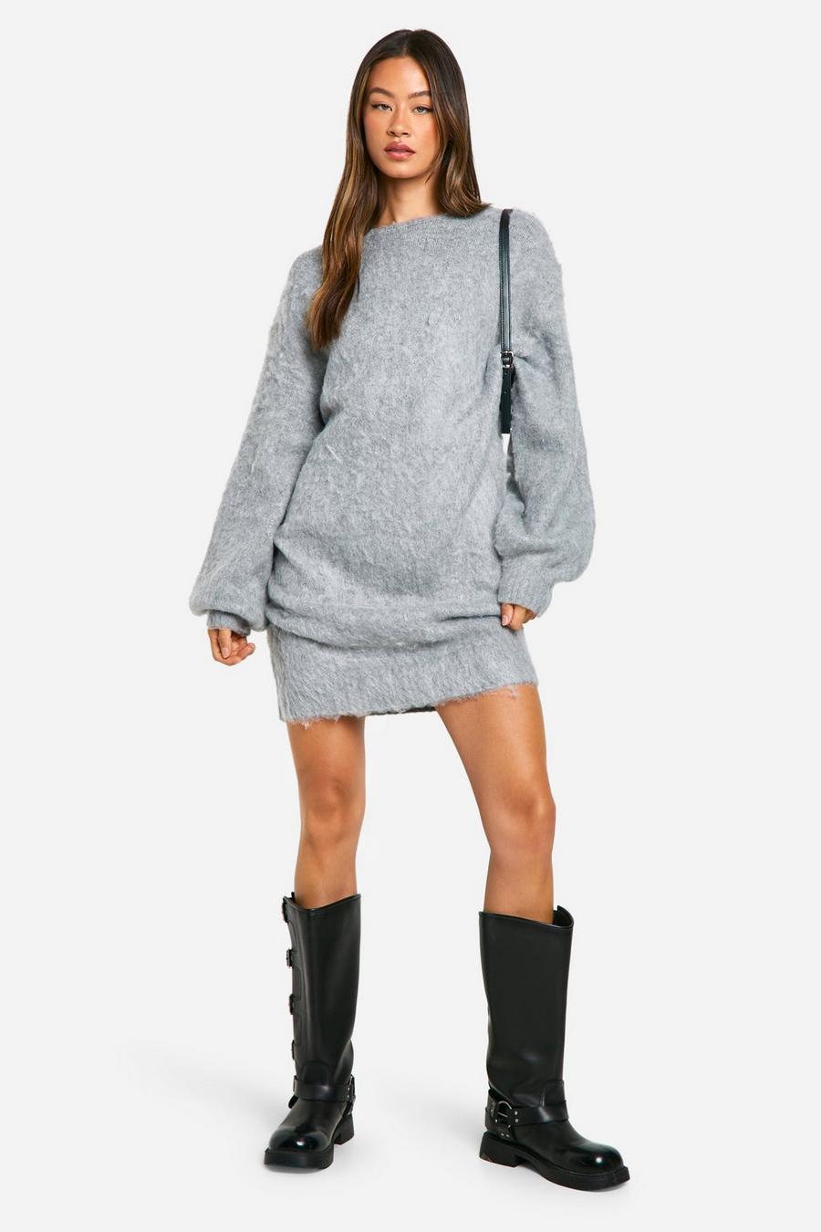 SZARA MINI SUKIENKA