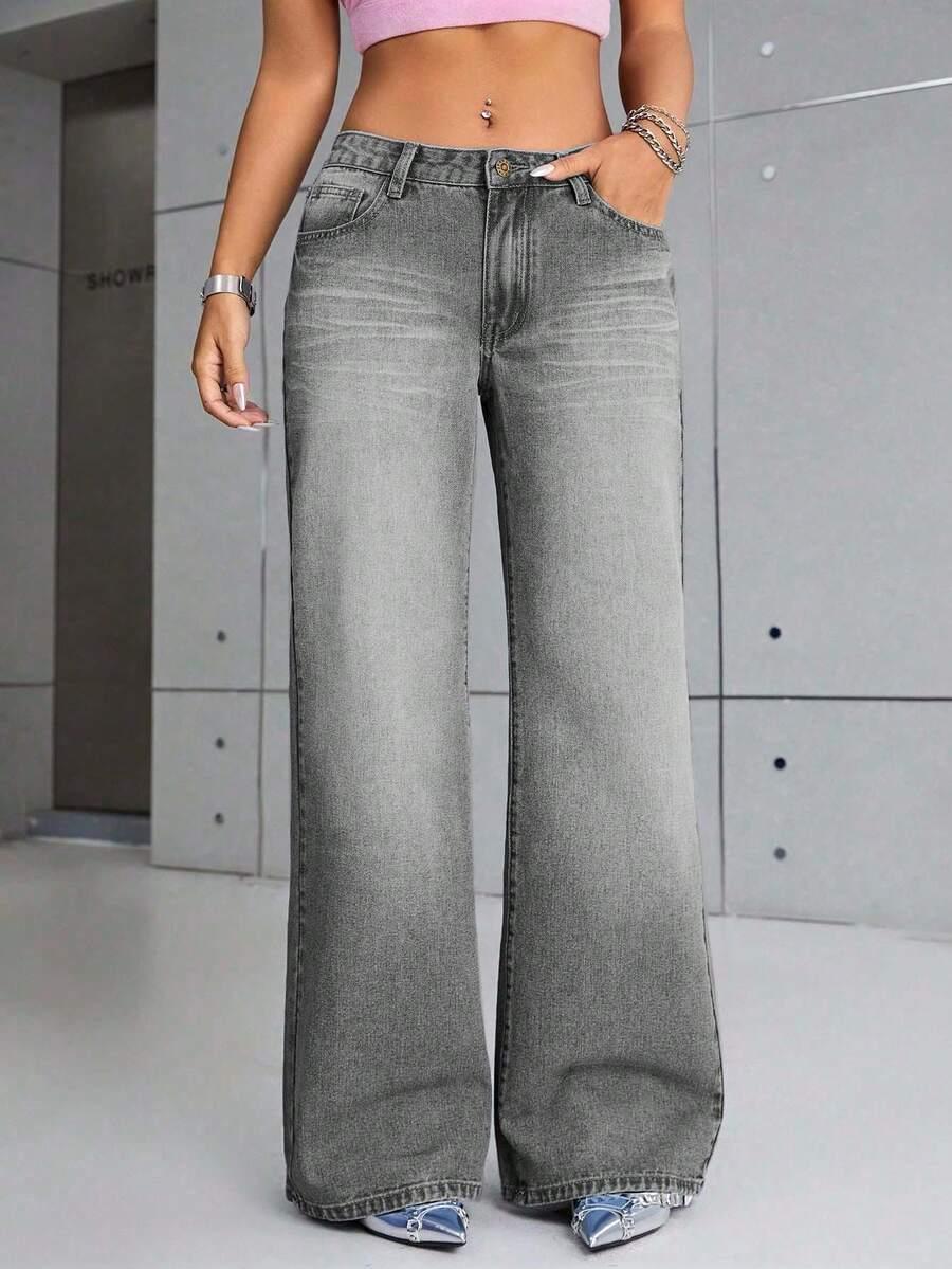 SZEROKIE SPODNIE JEANS