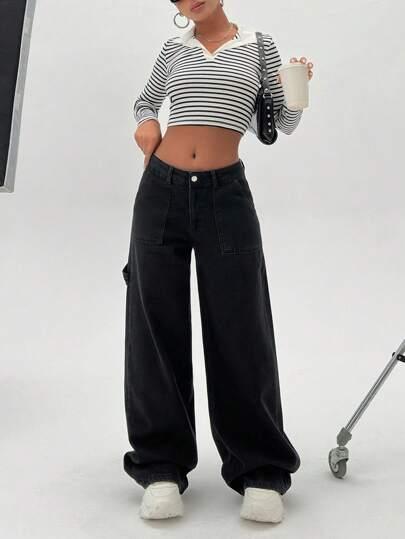 czarne spodnie jeans 