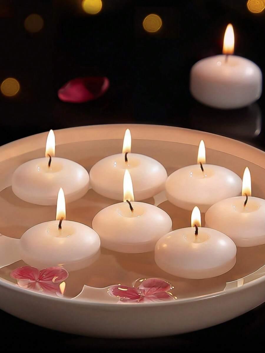 biała świeca tealight