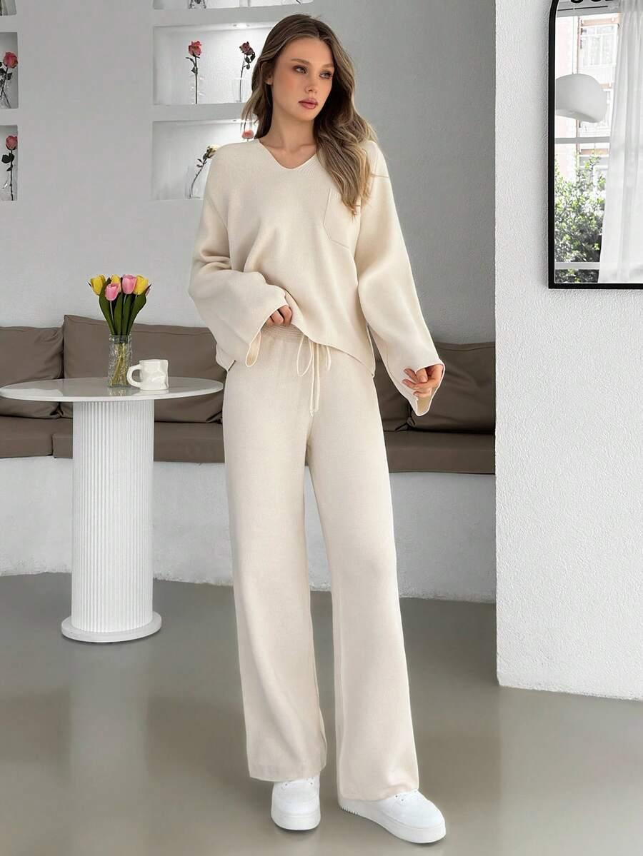 SWETER SPODNIE KOMPLET