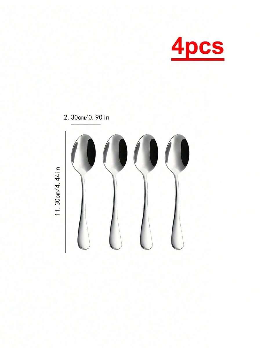 srebrne łyżeczki połysk 4-pack