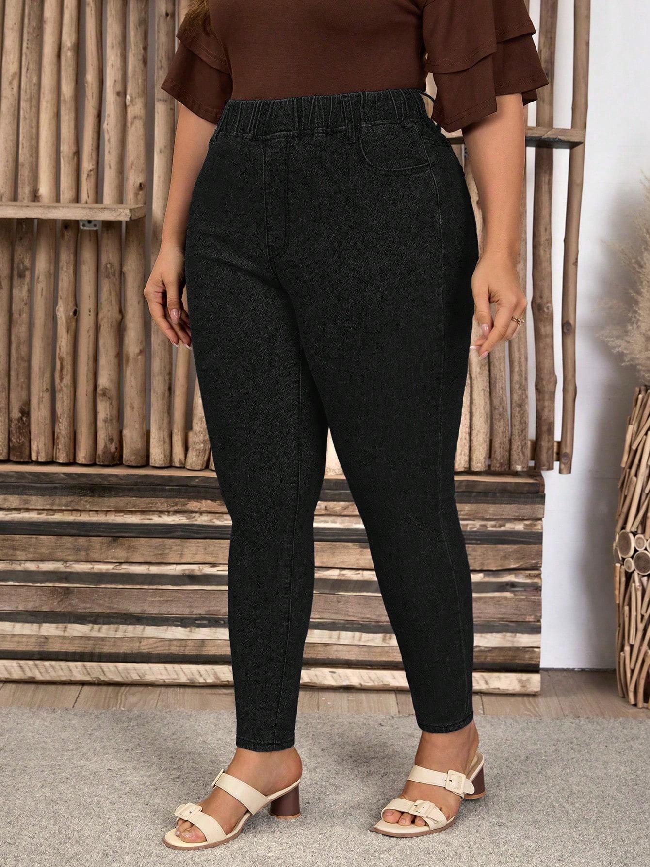 CZARNE SPODNIE JEANS