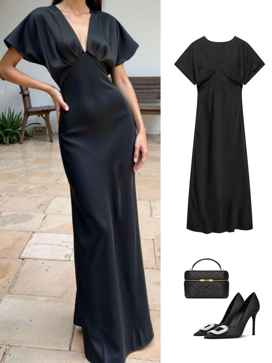 czarna maxi sukienka