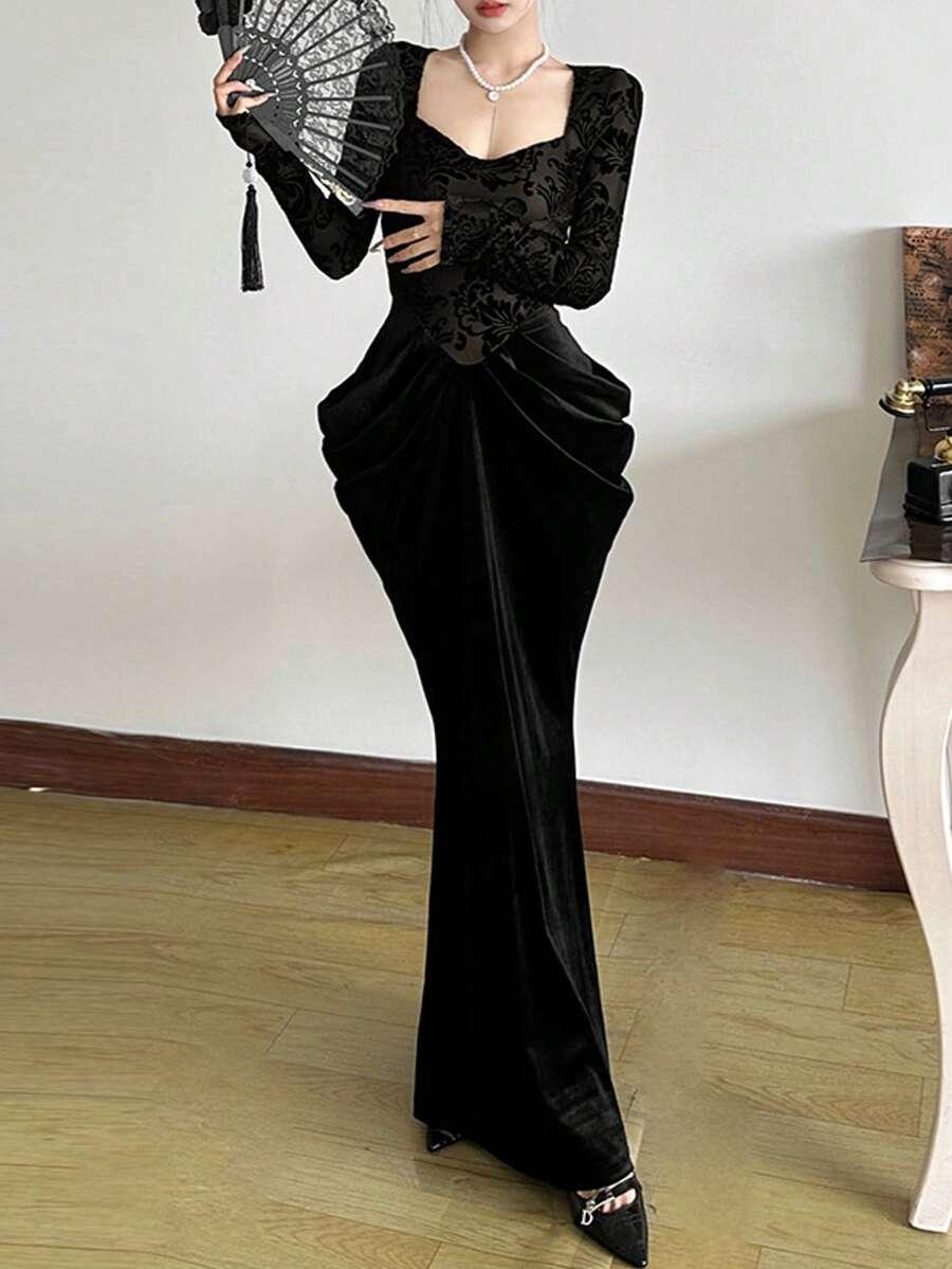 CZARNA MAXI SUKIENKA