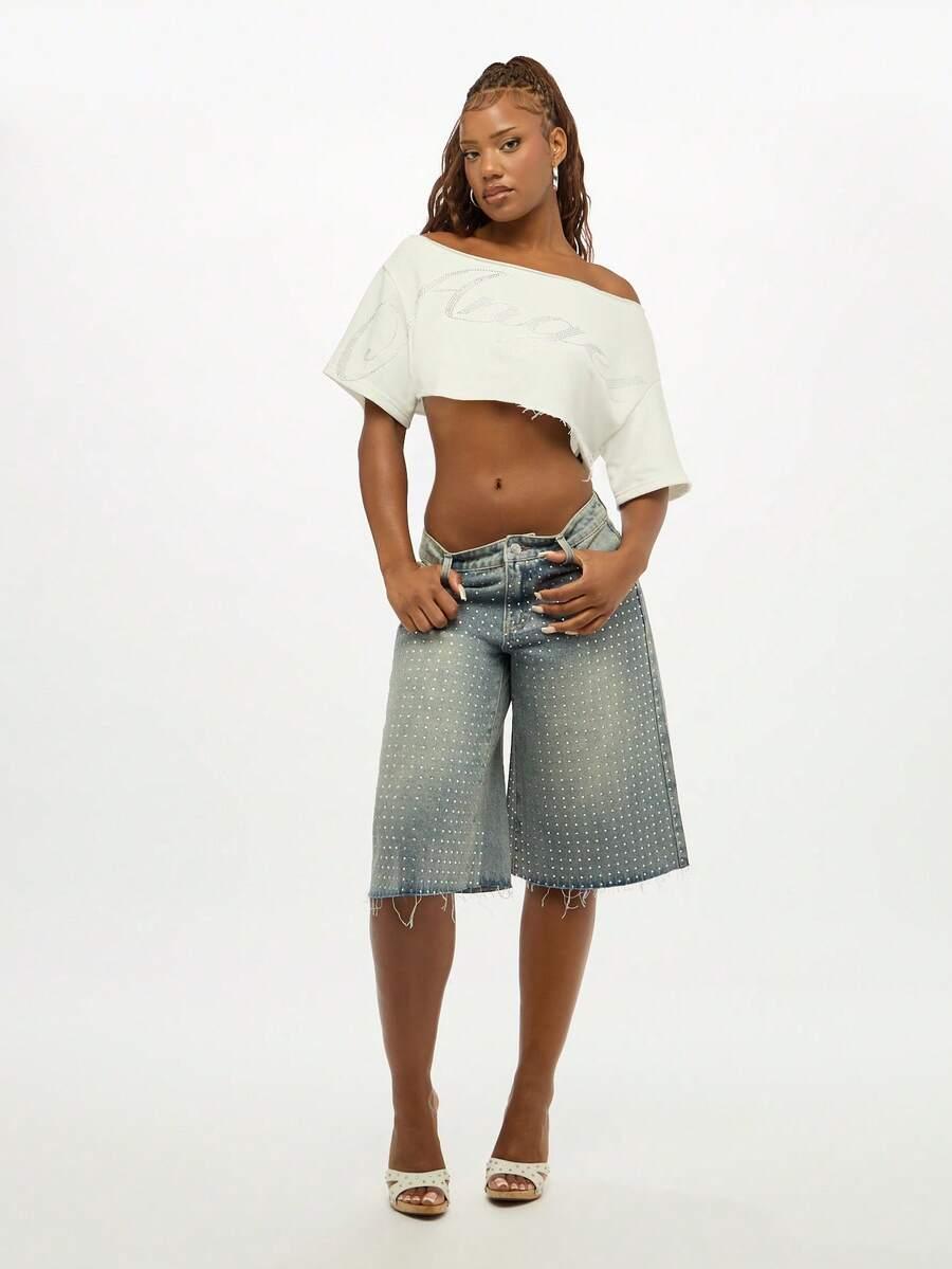 BLUZKA CROP CEKINY