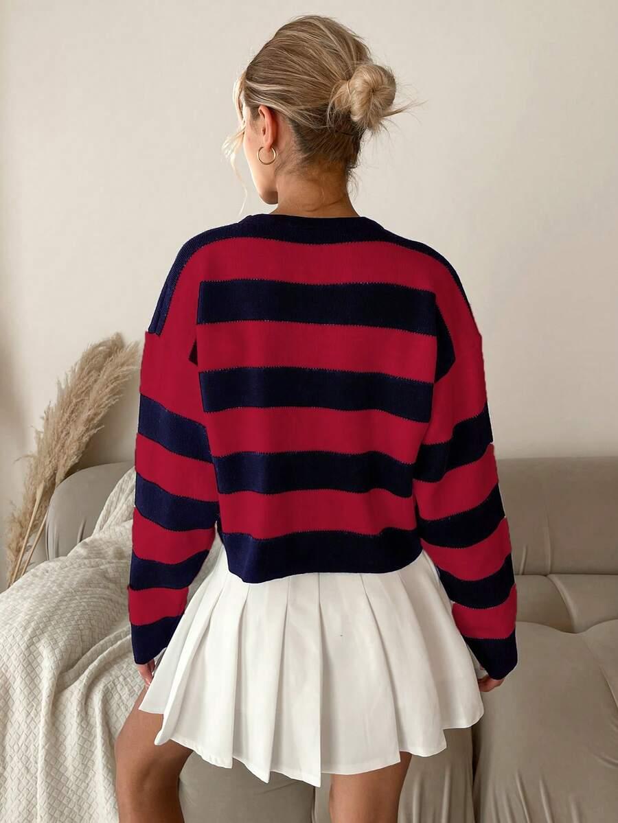 rozpinany sweter paski