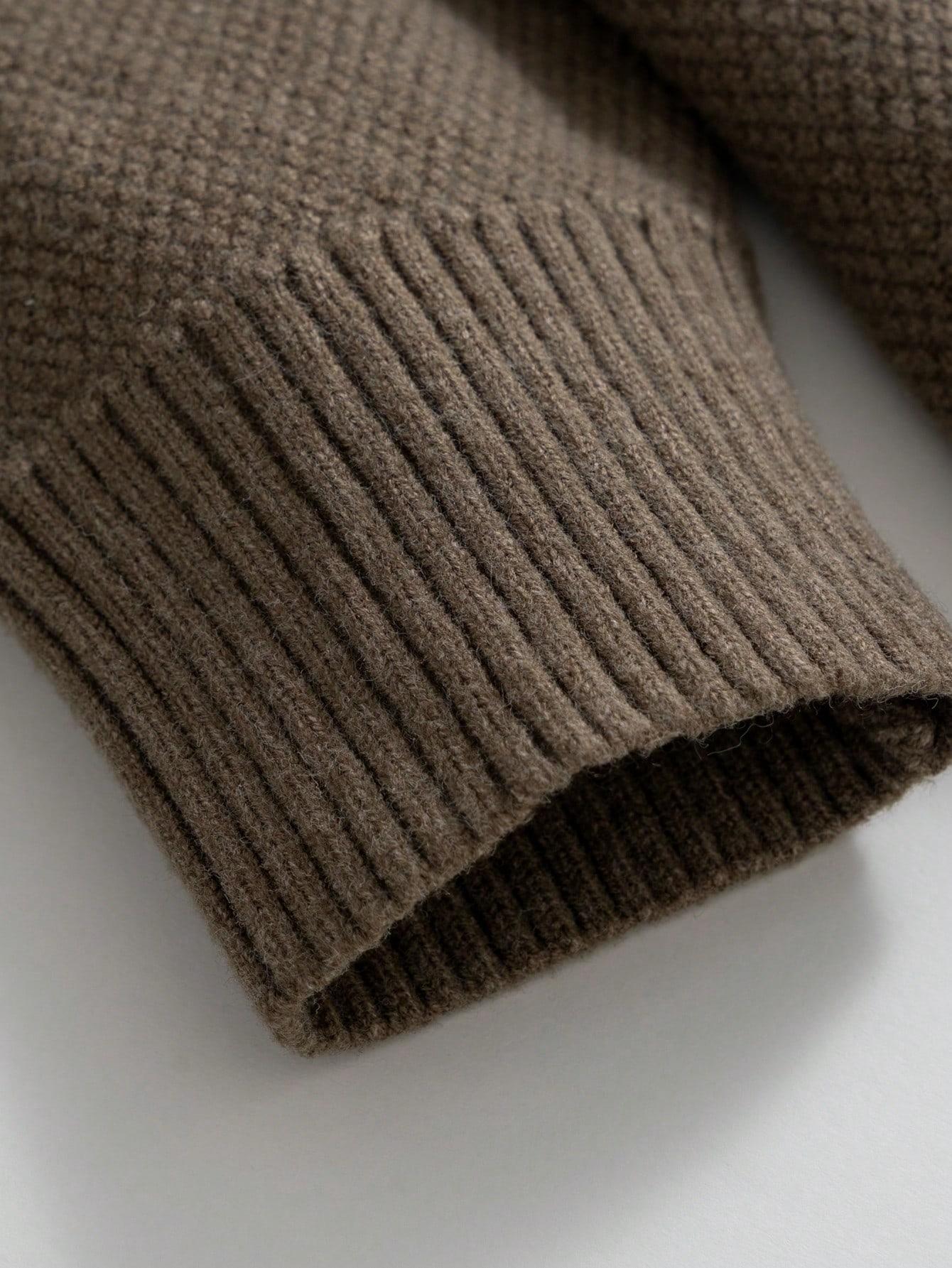 BRĄZOWY SWETER DŁUGI RĘKAW