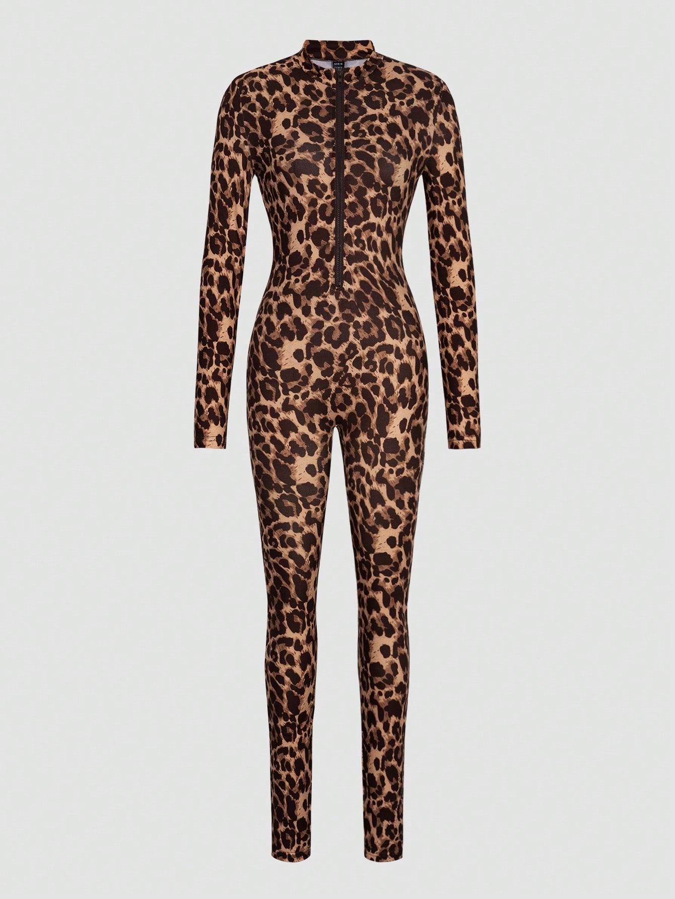 KOMBINEZON DŁUGI RĘKAW LEOPARD PRINT