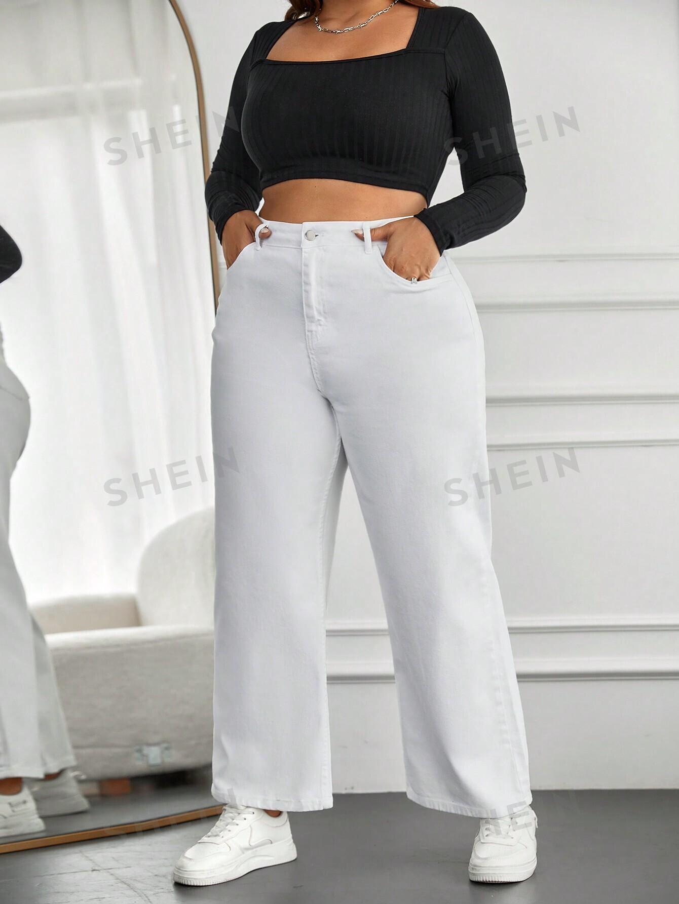 BIAŁE SPODNIE JEANS