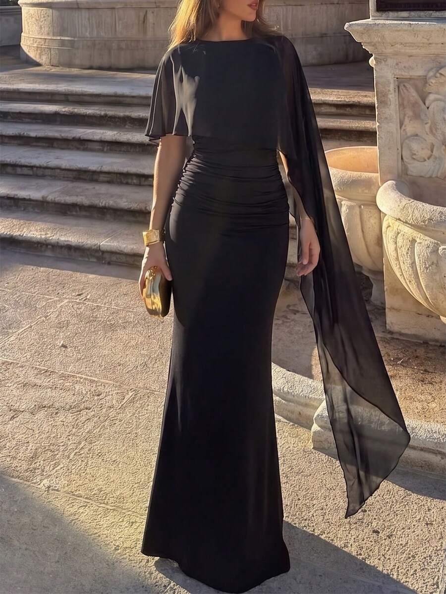 czarna sukienka maxi