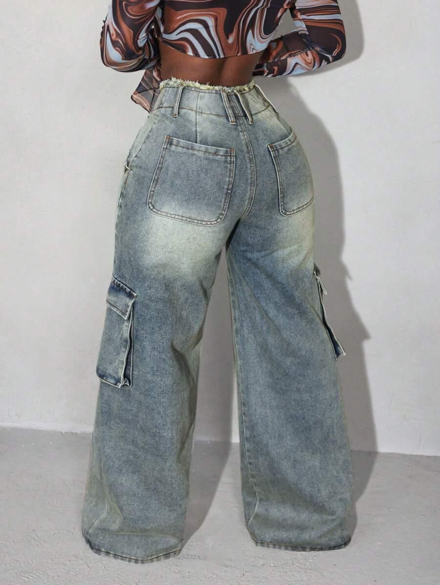 NIEBIESKIE SPODNIE JEANS KIESZENIE