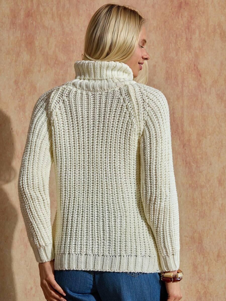 biały sweter golf 