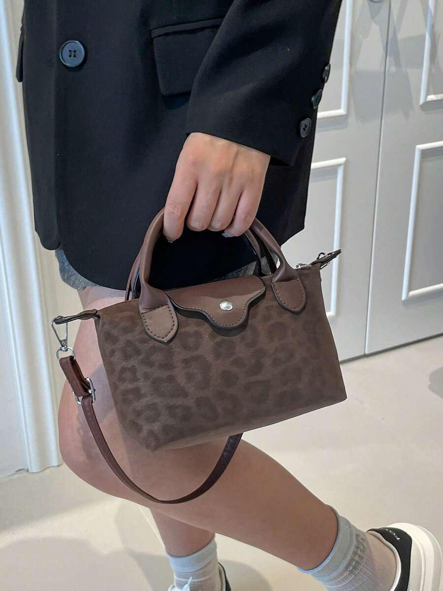 brązowa torebka animal print