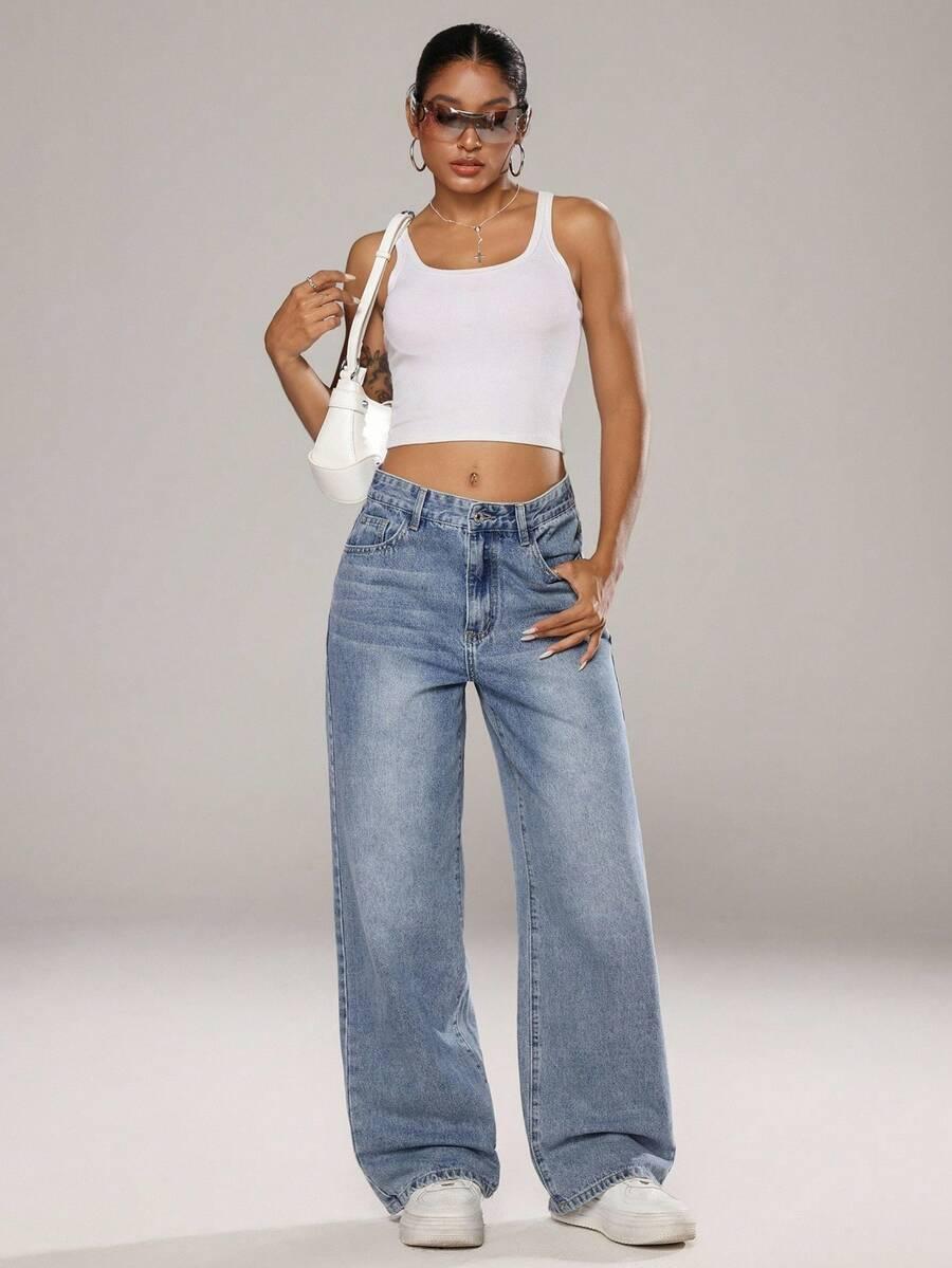 NIEBIESKIE SPODNIE JEANS