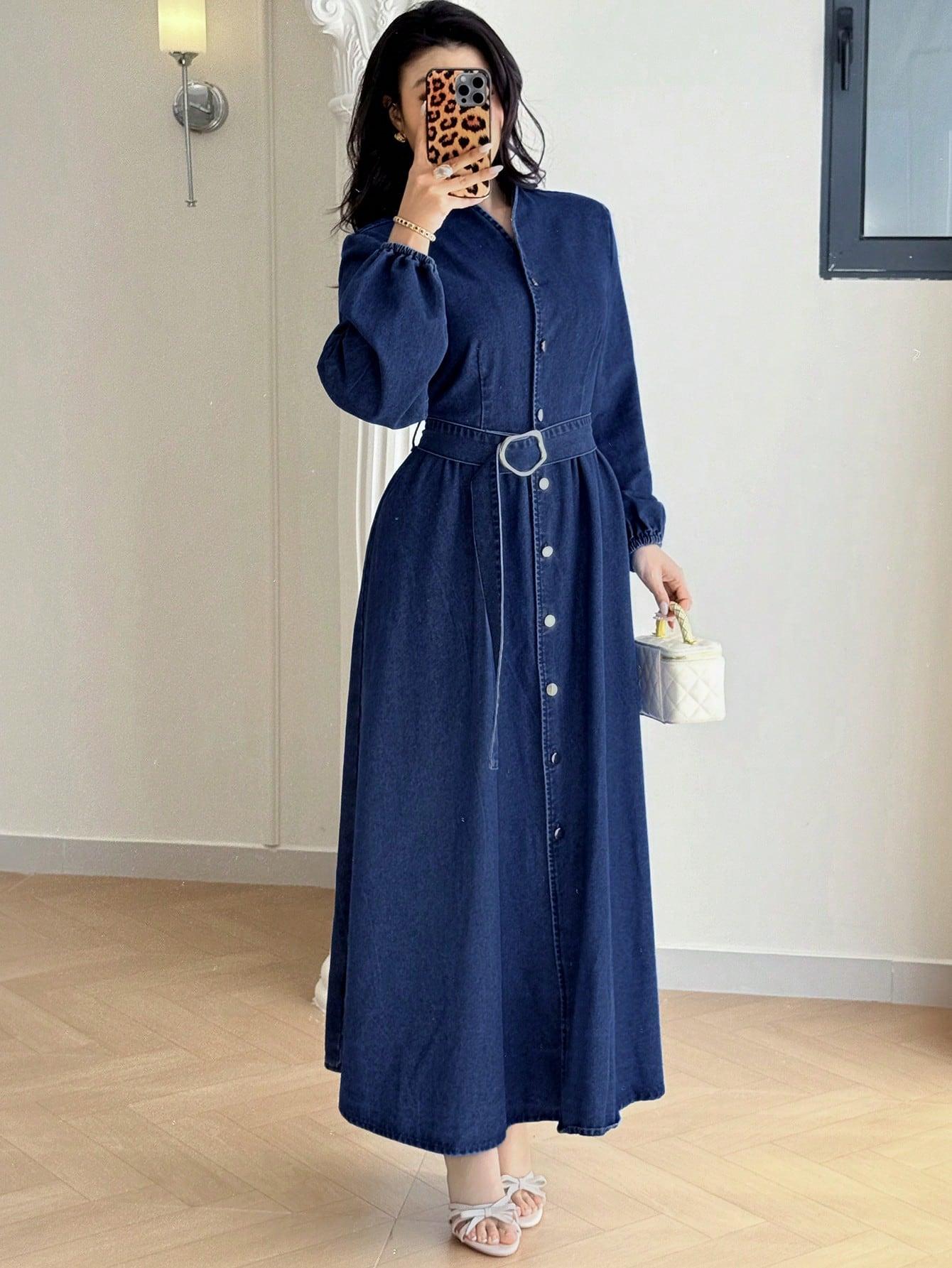 niebieska maxi sukienka
