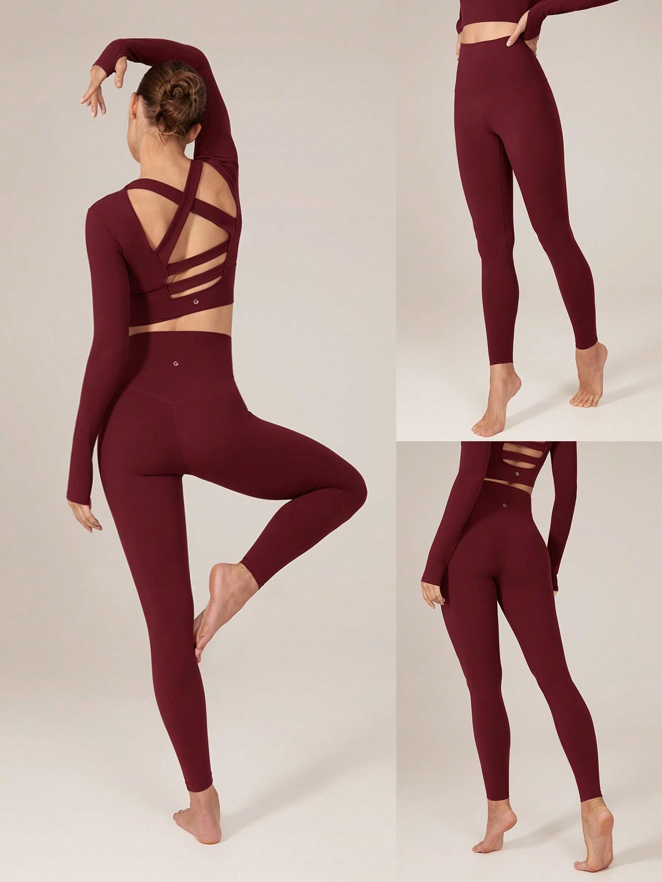 czerwone sportowe legginsy
