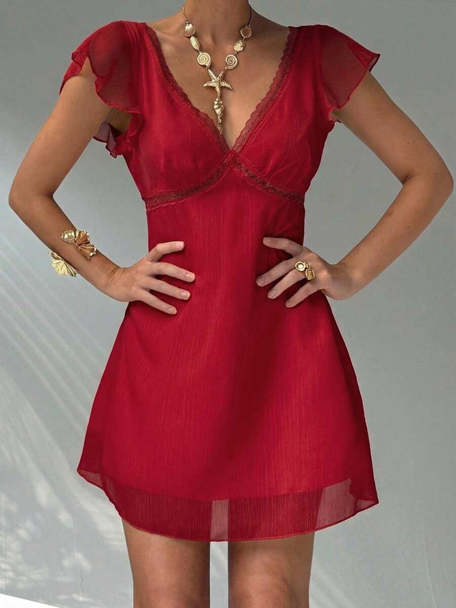 czerwona mini sukienka