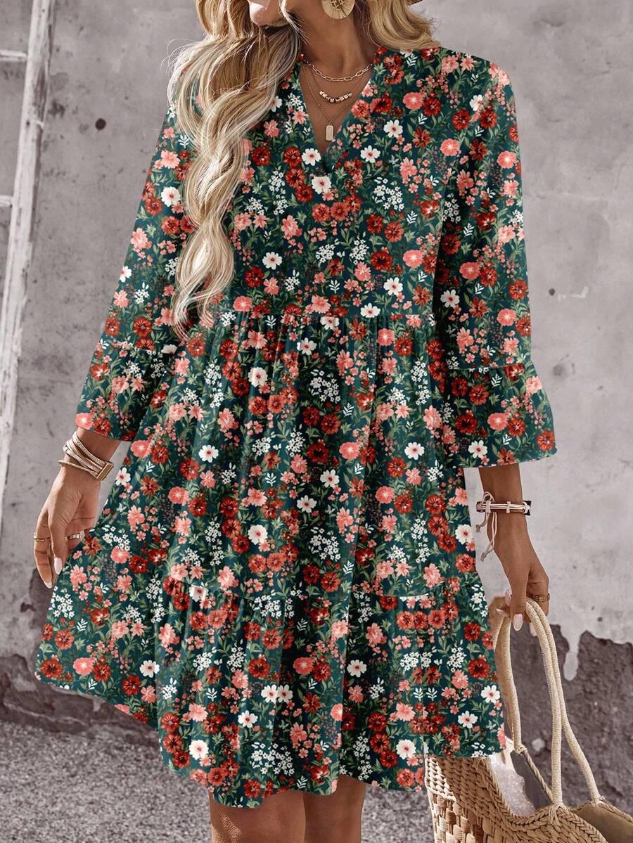 SUKIENKA MIDI ROZKLOSZOWANA BOHO 