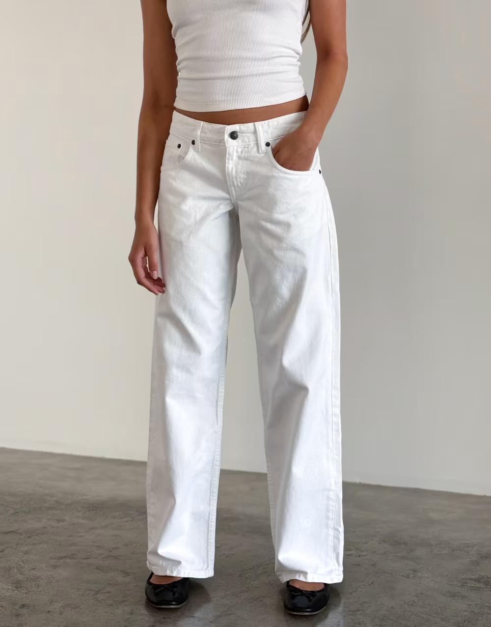 BIAŁE SPODNIE JEANS