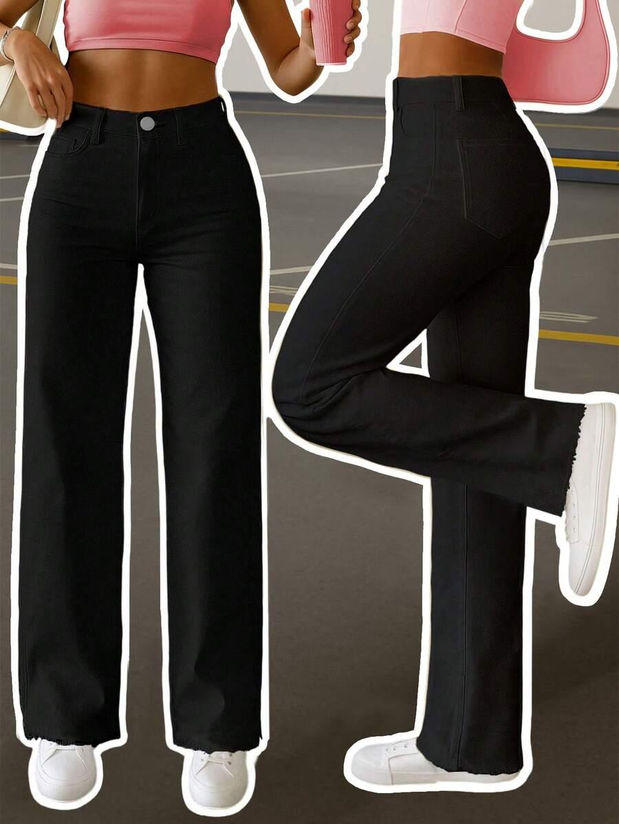 CZARNE SPODNIE JEANS 